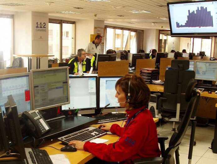 Sala operativa del CECOES del Gobierno de Canarias (Foto TA)